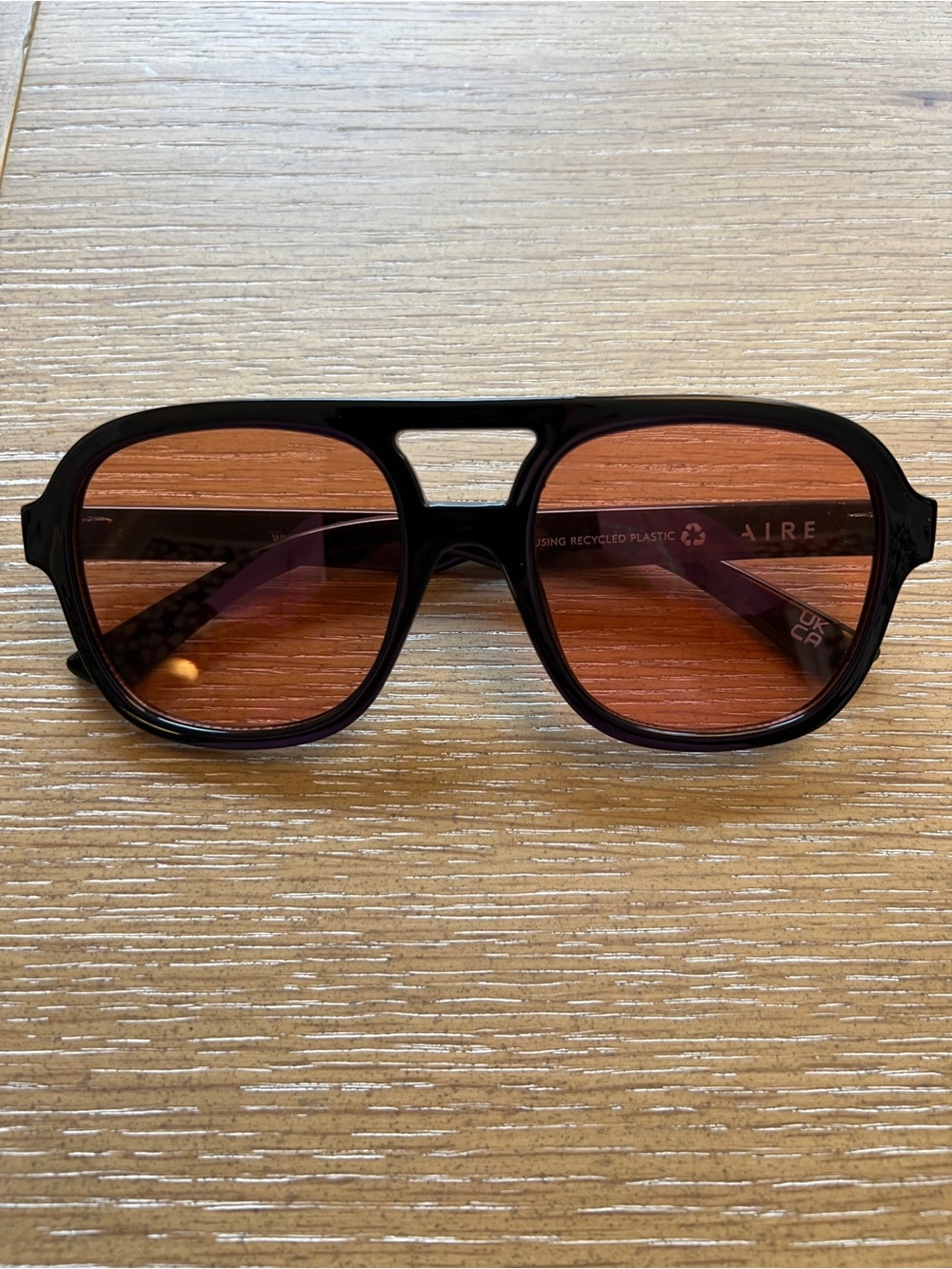 Black Frame Sunglasses with Amber Lenses